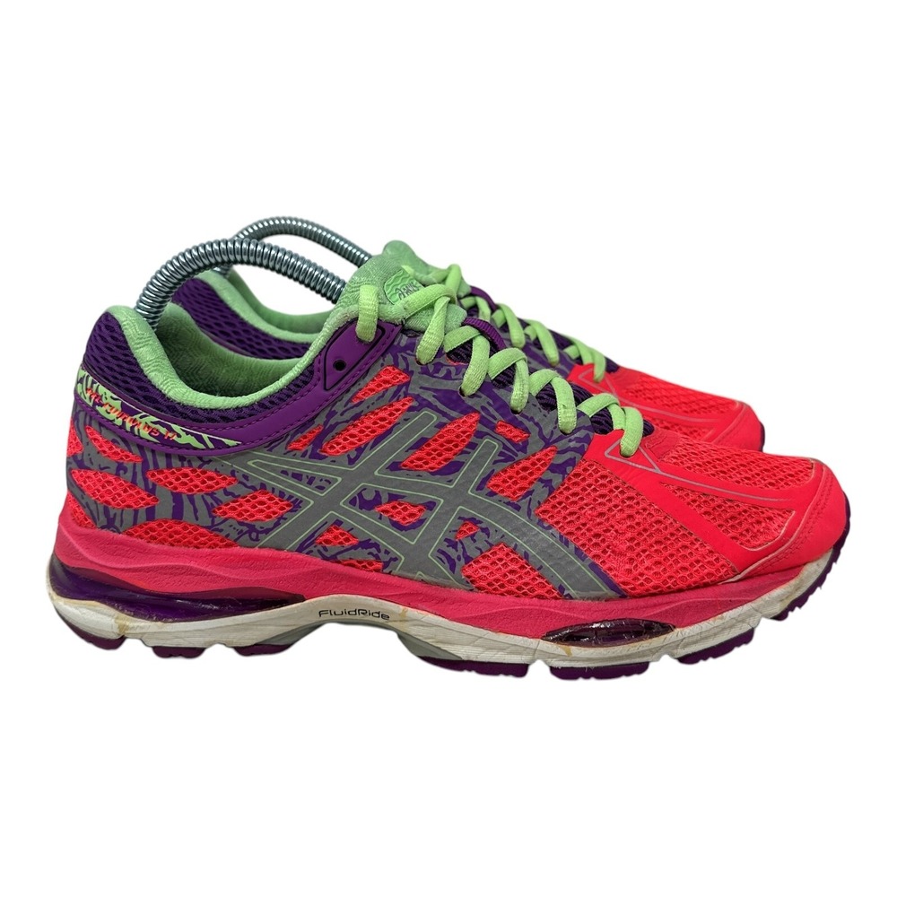 ASICS Gel-Kayano 21 Running Shoes Womens 7.5 Pink Purple Lime Green T5E9N - Picture 3 of 15